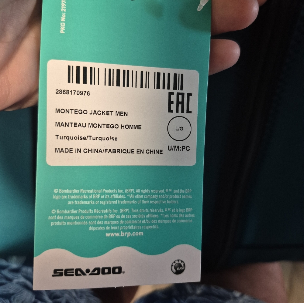 Sea-Doo Blue‎ and Black Montego Jacket Large - Picture 3 of 3